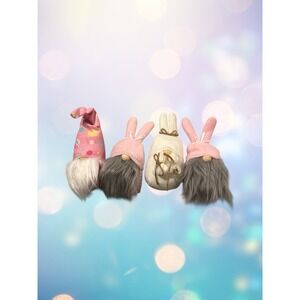 Lot Of 4 Easter Spring Bunny Gnomes NOWT Cottage Coastal Soft Girl Plush